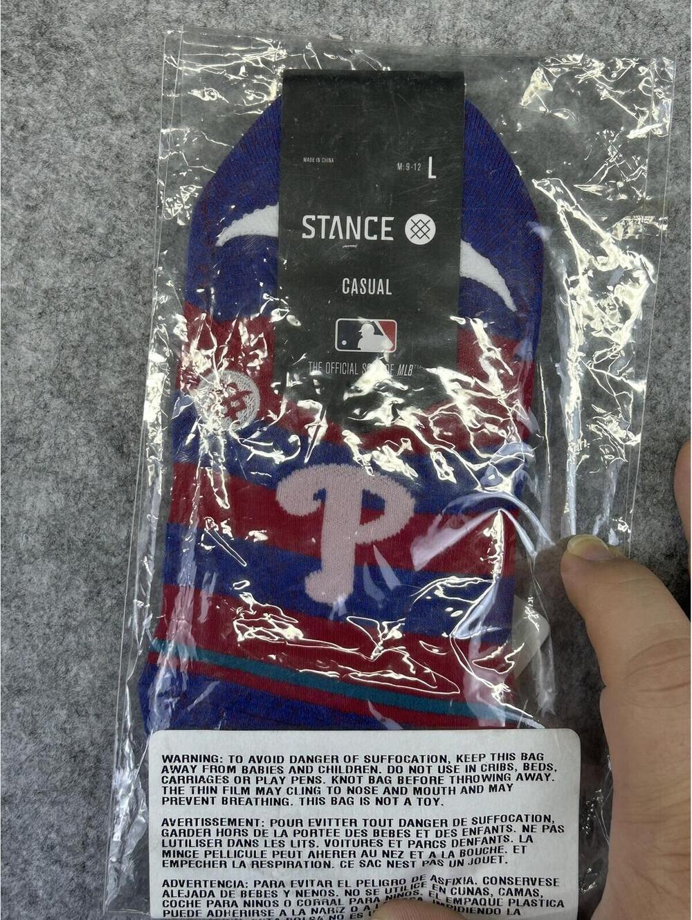 Philadelphia Phillies Socks Ankle Stance Casual MLB Official Socks Size L
